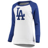 Los Angeles Dodgers G-III 4Her by Carl Banks Women's Top Ranking Tunic Raglan Crew Sweatshirt