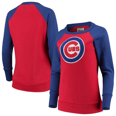 Chicago Cubs G-III 4Her by Carl Banks Women's Top Ranking Tunic Raglan Crew Sweatshirt