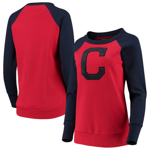 Cleveland Indians G-III 4Her by Carl Banks Women's Top Ranking Tunic Raglan Crew Sweatshirt