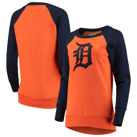 Detroit Tigers G-III 4Her by Carl Banks Women's Top Ranking Tunic Raglan Crew Sweatshirt