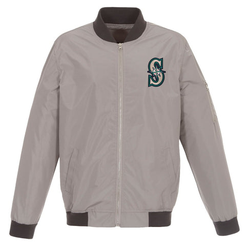 Seattle Mariners JH Design Lightweight Nylon Bomber Jacket