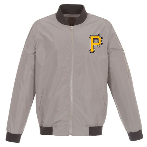 Pittsburgh Pirates JH Design Lightweight Nylon Bomber Jacket