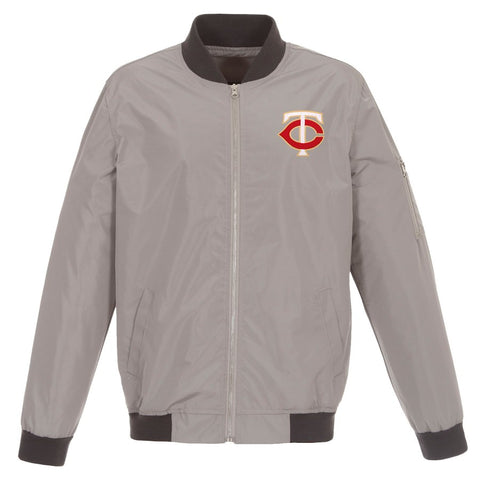 Minnesota Twins JH Design Lightweight Nylon Bomber Jacket