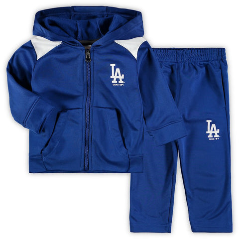 Los Angeles Dodgers Majestic Infant Play Action Full-Zip Hoodie & Pants Set - Royal