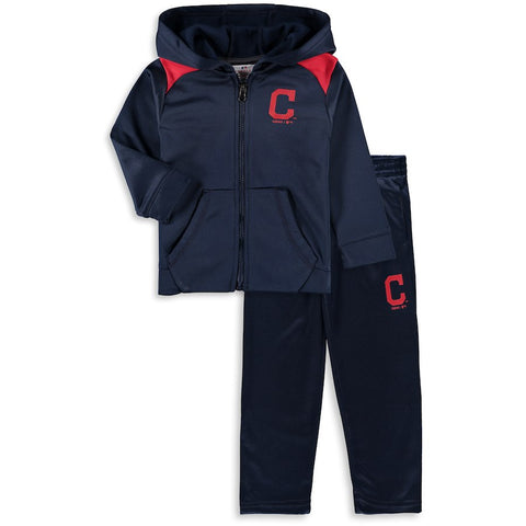 Cleveland Indians Majestic Infant Play Action Full-Zip Hoodie & Pants Set - Navy