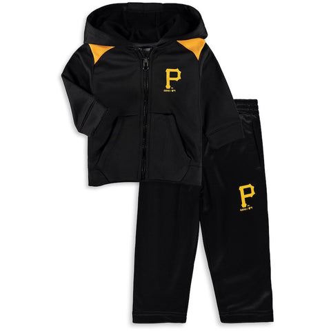 Pittsburgh Pirates Majestic Infant Play Action Full-Zip Hoodie & Pants Set - Black