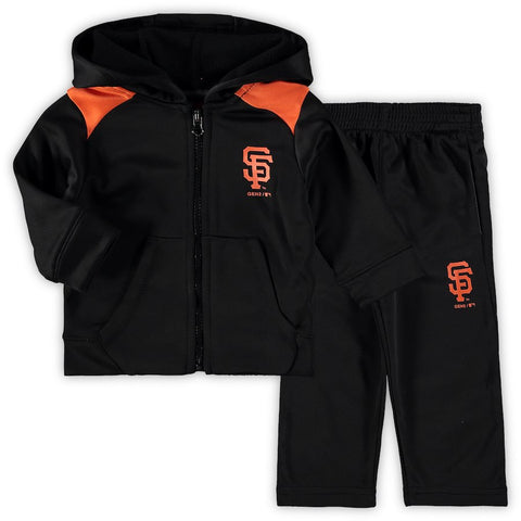 San Francisco Giants Majestic Infant Play Action Full-Zip Hoodie & Pants Set - Black