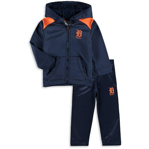 Detroit Tigers Majestic Infant Play Action Full-Zip Hoodie & Pants Set - Navy