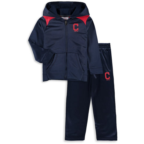 Cleveland Indians Majestic Toddler Play Action Full-Zip Hoodie & Pants Set - Navy