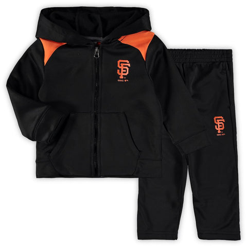 San Francisco Giants Majestic Toddler Play Action Full-Zip Hoodie & Pants Set - Black
