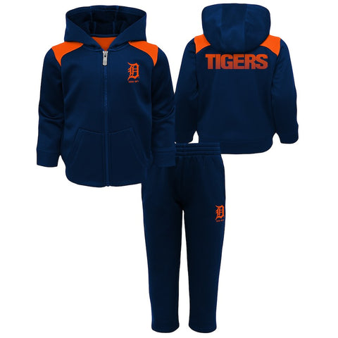 Detroit Tigers Majestic Toddler Play Action Full-Zip Hoodie & Pants Set - Navy