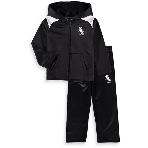 Chicago White Sox Majestic Toddler Play Action Full-Zip Hoodie & Pants Set - Black