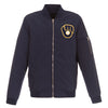 Milwaukee Brewers JH Design Lightweight Nylon Bomber Jacket