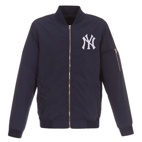 New York Yankees JH Design Lightweight Nylon Bomber Jacket