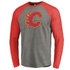 Calgary Flames   Father's Day Greatest Dad Raglan Tri-Blend Long Sleeve T-Shirt