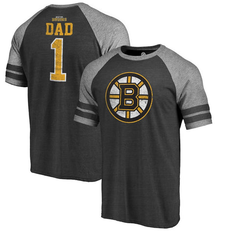 Boston Bruins   Father's Day Greatest Dad Raglan Tri-Blend T-Shirt