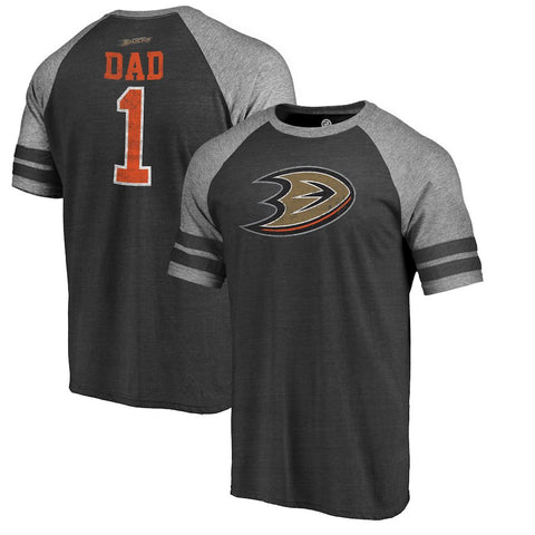Anaheim Ducks   Father's Day Greatest Dad Raglan Tri-Blend T-Shirt