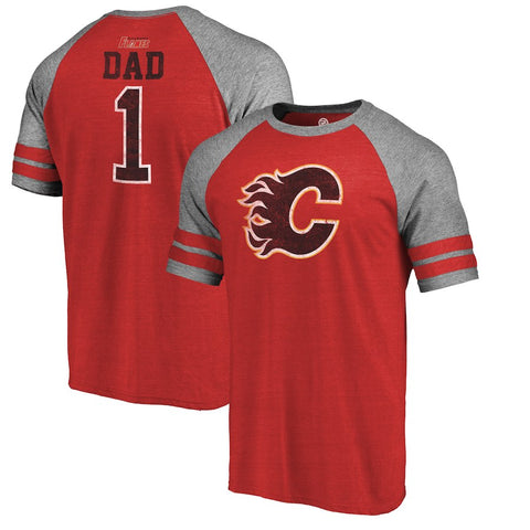 Calgary Flames   Father's Day Greatest Dad Raglan Tri-Blend T-Shirt