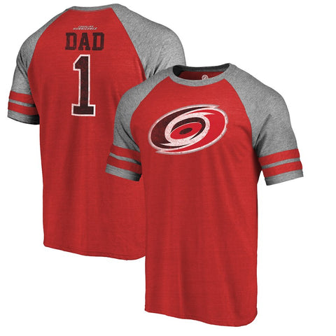 Carolina Hurricanes   Father's Day Greatest Dad Raglan Tri-Blend T-Shirt