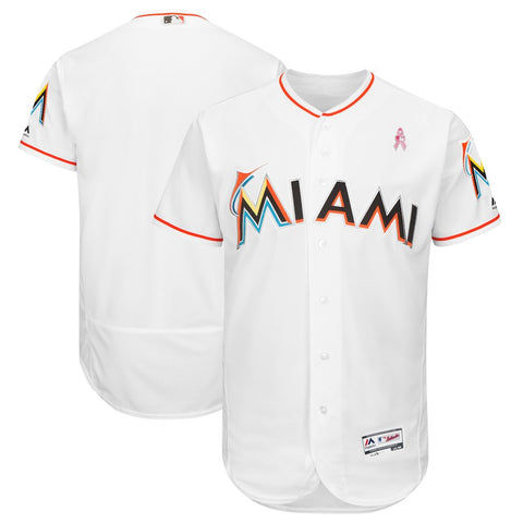 Miami Marlins Majestic 2018 Mother's Day Home Flex Base Team Jersey