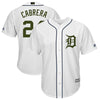 Miguel Cabrera Detroit Tigers Majestic 2018 Memorial Day Cool Base Player Jersey - White