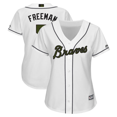 Freddie Freeman Atlanta Braves Majestic Women's 2018 Memorial Day Cool Base Player Jersey