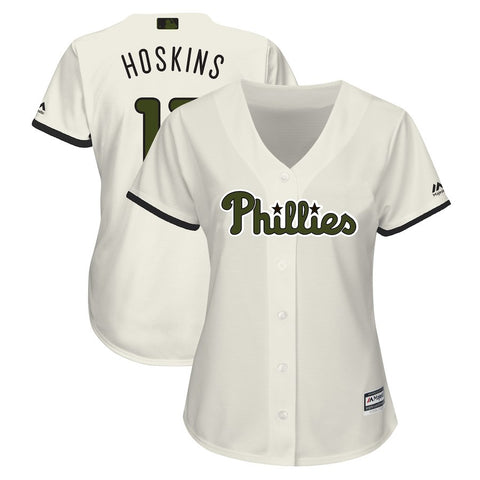 Rhys Hoskins Philadelphia Phillies Majestic Women's 2018 Memorial Day Cool Base Player Jersey