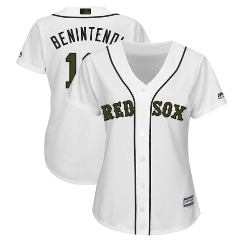 Andrew Benintendi Boston Red Sox Majestic Women's 2018 Memorial Day Cool Base Player Jersey
