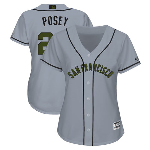 Buster Posey San Francisco Giants Majestic Women's 2018 Memorial Day Cool Base Player Jersey