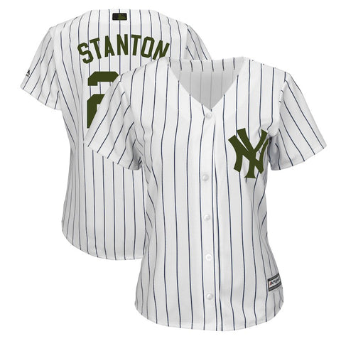 Giancarlo Stanton New York Yankees Majestic Women's 2018 Memorial Day Cool Base Player Jersey