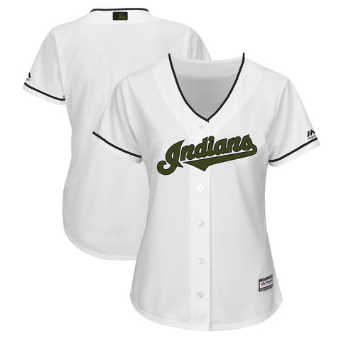 Cleveland Indians Majestic Women's 2018 Memorial Day Cool Base Team Jersey