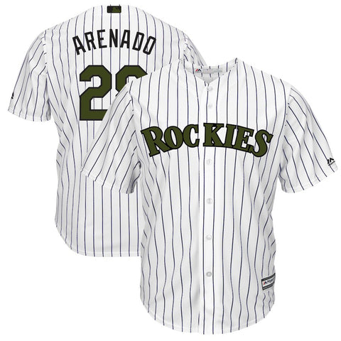 Nolan Arenado Colorado Rockies Majestic 2018 Memorial Day Cool Base Player Jersey - White