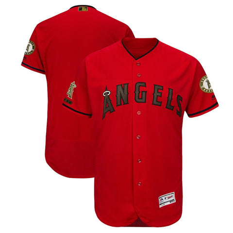 Los Angeles Angels Majestic 2018 Memorial Day Authentic Collection Flex Base Team Jersey - Scarlet