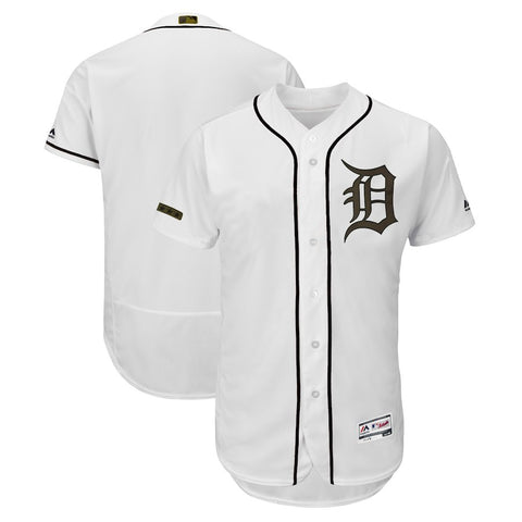 Detroit Tigers Majestic 2018 Memorial Day Authentic Collection Flex Base Team Jersey - White