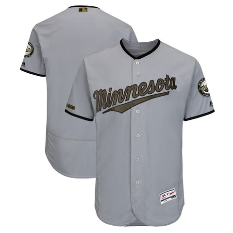 Minnesota Twins Majestic 2018 Memorial Day Authentic Collection Flex Base Team Jersey - Gray