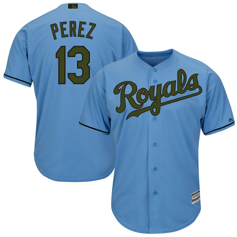 Salvador Perez Kansas City Royals Majestic Alternate 2018 Memorial Day Cool Base Player Jersey