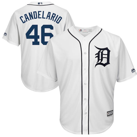 Jeimer Candelario Detroit Tigers Majestic Home Cool Base Player Jersey - White