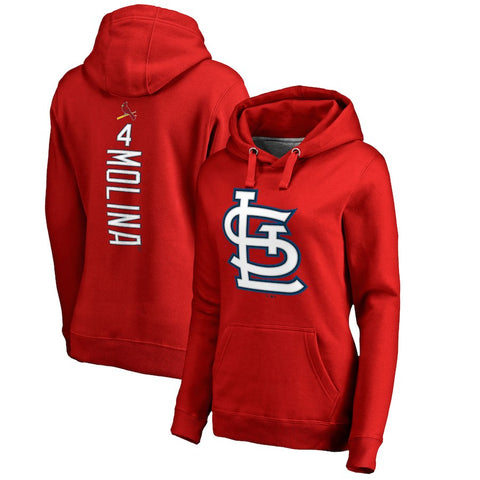 Yadier Molina St. Louis Cardinals   Women's Backer Name & Number Pullover Hoodie - Red