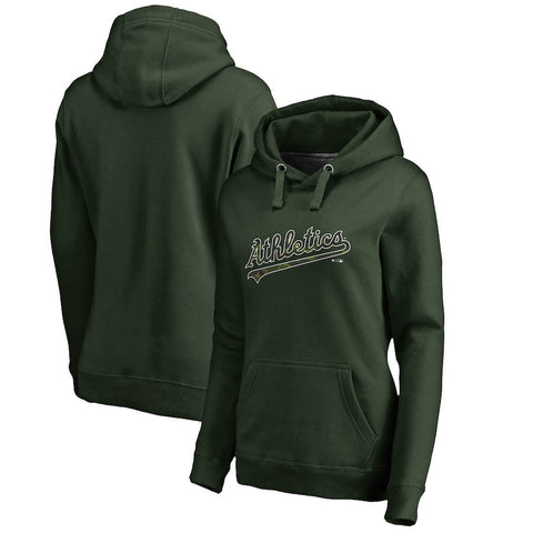 Oakland Athletics   Women's Plus Size Memorial Wordmark Pullover Hoodie