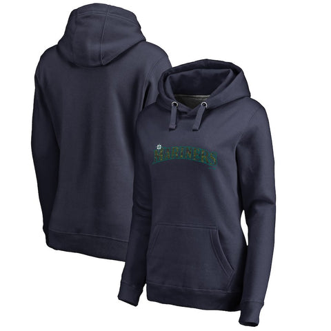 Seattle Mariners   Women's Plus Size Memorial Wordmark Pullover Hoodie