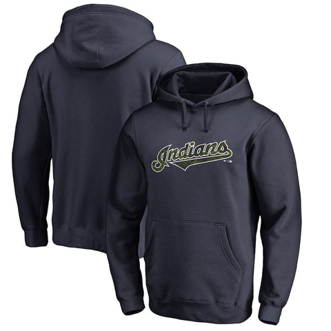 Cleveland Indians   Big & Tall Memorial Wordmark Pullover Hoodie