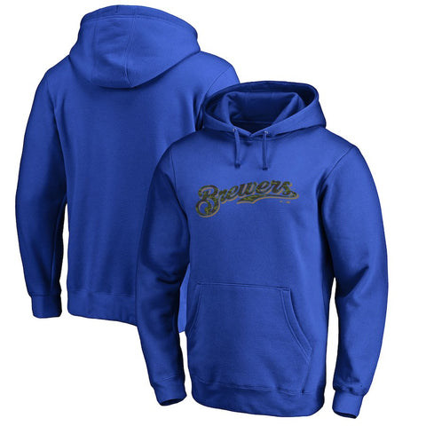 Milwaukee Brewers   Big & Tall Memorial Wordmark Pullover Hoodie