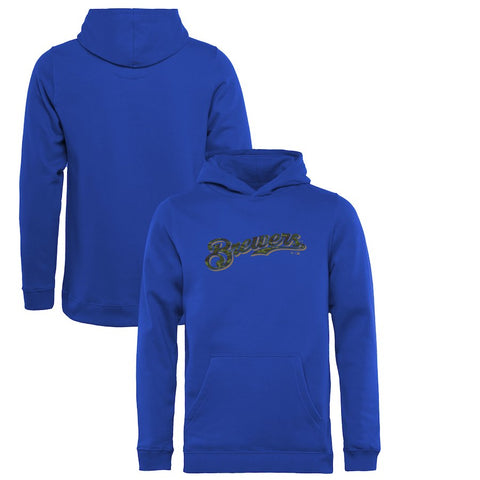Milwaukee Brewers   Youth Memorial Wordmark Pullover Hoodie