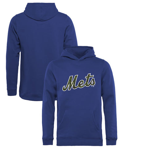 New York Mets   Youth Memorial Wordmark Pullover Hoodie