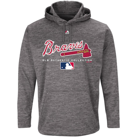 Atlanta Braves Majestic Authentic Collection Team Drive Ultra-Streak Fleece Therma Base Pullover Hoodie