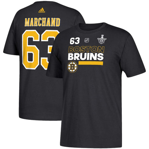 Brad Marchand Boston Bruins 2018 Stanley Cup Playoffs Participant Name & Number T-Shirt
