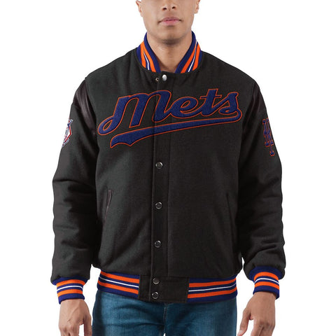 New York Mets G-III Sports by Carl Banks Game Ball Full-Snap Varsity Jacket
