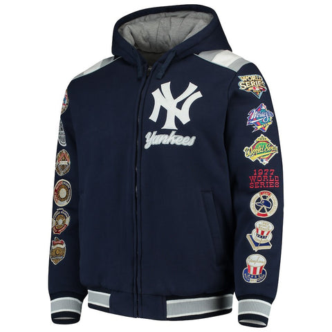 New York Yankees G-III Sports by Carl Banks Bullpen Full-Zip Hooded Varsity Jacket - Navy
