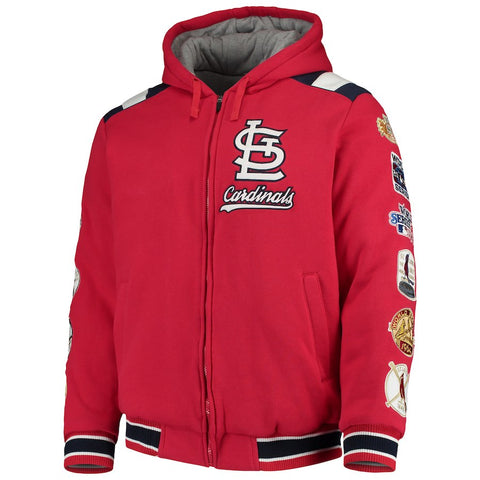 St. Louis Cardinals G-III Sports by Carl Banks Bullpen Full-Zip Hooded Varsity Jacket - Red