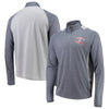 Atlanta Braves Stitches Raglan Sleeve Quarter-Zip Pullover Jacket - Heathered Navy/Gray